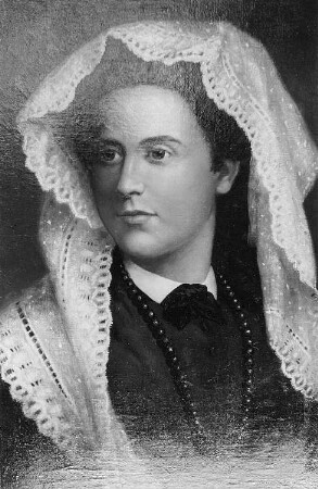 Reproduktion eines Porträts von Mathilde Heine - Heinrich Heines französische Gemahlin, Gemälde von E. Palm