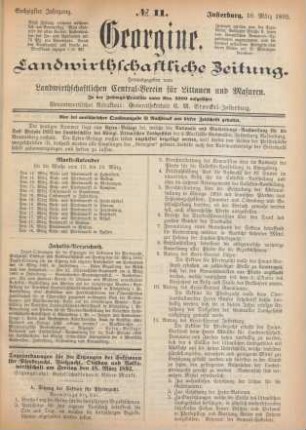 Sechzigster Jahrgang. No. 11. Insterburg, 10. März 1892.