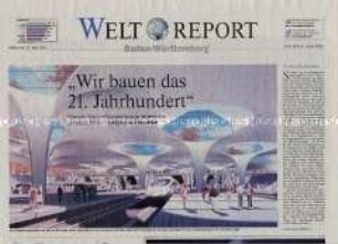 Beilage der Tageszeitung "Die Welt" zu Bauvorhaben in Stuttgart