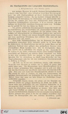 Die Musikgeschichte und Lamprechts Geschichtstheorie, [1]: allgemeines. Die ältere Zeit