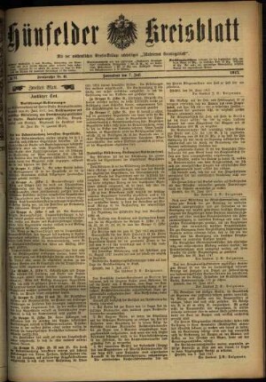 Zweite Ausgabe vom Samstag, den 07. Juli 1917.