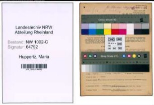 Entnazifizierung Maria Huppertz, geb. 31.01.1892 (Kaufmann)