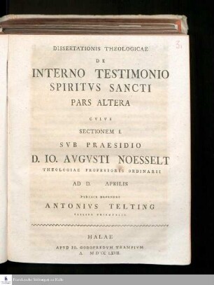 Pars Altera: De Interno Testimonio Spiritus Sancti