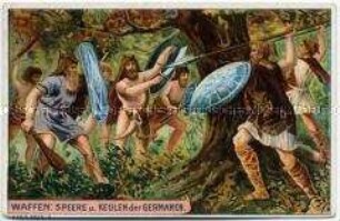 Sammelbild "Speere und Keulen" der Serie Waffen (Serie 5526, Nr. 3)