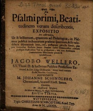 Ašrē hā-îš seu Psalmi primi, Beatitudinem veram describentis, Expositio