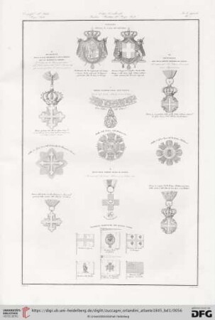Ordini Cavallereschi e Bandiere Marittime del Regno Sardo (Tavola aggiunta N. 1)