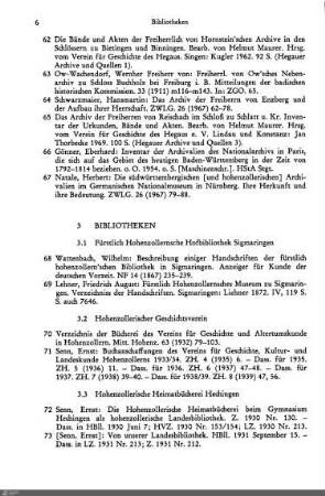 3.1 Fürstlich Hohenzollernsche Hofbibliothek Sigmaringen