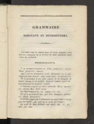 GRAMMAIRE SKALAVE ET BETSIMITSARA.
