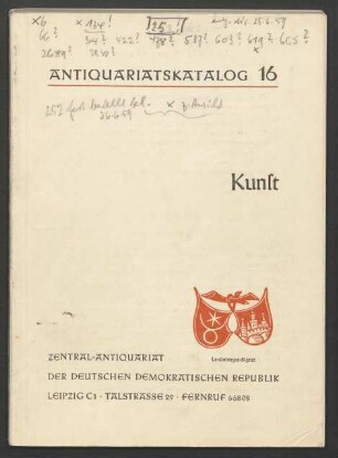 Antiquariatskatalog 16 Kunst