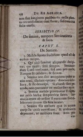 Subsectio IV. De semine, tempore Seminationis & loco