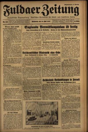 Erste Ausgabe vom Mittwoch, den 14. Juli 1937.
