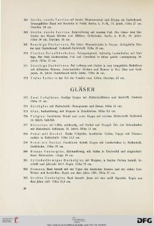 Gläser (Nr. 573-589)