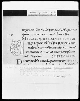 Hs.191 & Sacramentarium Gregorianum & fol 134v