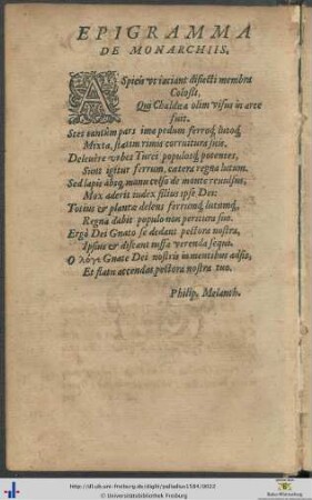 Epigramma De Monarchiis