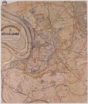 Historischer Plan von Düsseldorf von 1280 bis 1902