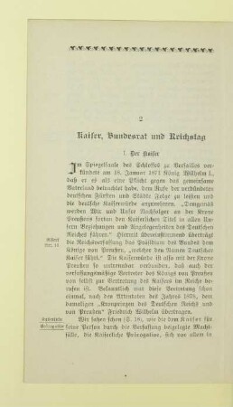 2 Kaiser, Bundesrat und Reichstag