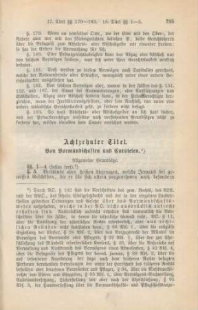 Achtzehnter Titel. Von Vormundschaften und Curatelen.
