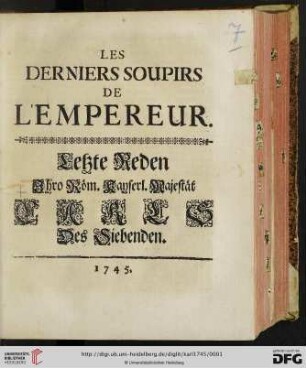 Les Derniers Soupirs De L'Empereur