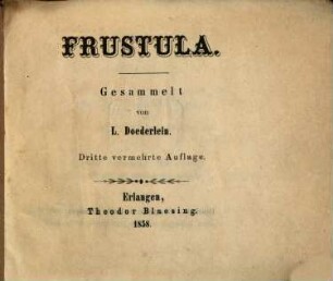 Frustula : Gesammelt von L. Doederlein