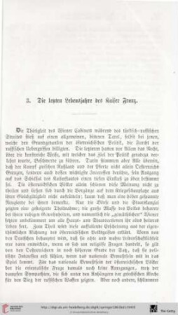 3. Die letzten Lebensjahre des Kaiser Franz