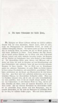 3. Die letzten Lebensjahre des Kaiser Franz