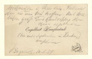 Billett mit Unterschrift