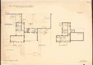 Gymnastikschule am See Monatskonkurrenz Dezember 1932: Grundriss Erdgeschoss, Obergeschoss 1:100; Maßstabsleiste