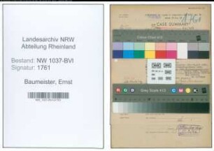 Entnazifizierung Ernst Baumeister , geb. 22.09.1888 (Lehrer)