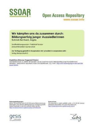 Wir kämpfen uns da zusammen durch: Bildungserfolg junger Aussiedlerinnen