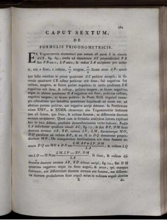 Caput Sextum. De Formulis Trigonometricis.