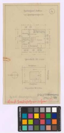 [Bad] Zwischenahn (Ammerland): Heuerhaus Fecken. - Lageplan. - Heuerhaus (Grundriss)