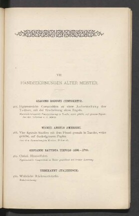 VII. Handzeichnungen alter Meister