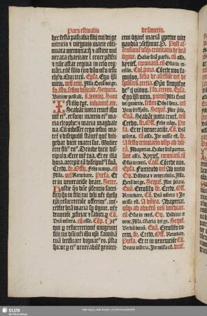 Pars estiualis de sanctis Folium