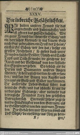 XXXV. Die liebreiche Gefährlichkeit