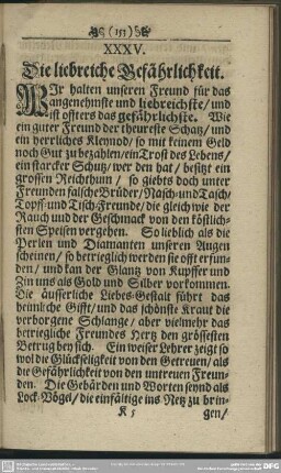 XXXV. Die liebreiche Gefährlichkeit