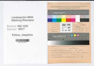 Entnazifizierung Josephine Erkens, geb. 20.07.1889 (Regierungsraetin)