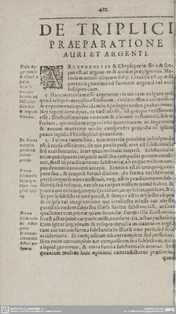 DE TRIPLICI PRAEPARATIONE AURI ET ARGENTI.