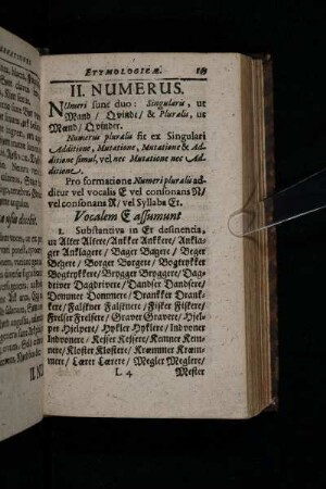 II. Numerus.