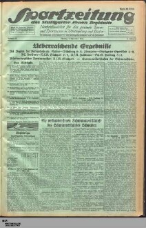 Sportzeitung des Stuttgarter neuen Tagblatts : Nachrichtenblatt für das gesamte Turn- und Sportwesen in Württemberg und Baden : anerkanntes Organ des Württembergischen Landesausschusses für Leibesübungen e.V. und des Stadtverbands für Leibesübungen in Groß-Stuttgart e.V. sowie Mitteilungsblatt verschiedener Turn- und Sportverbände