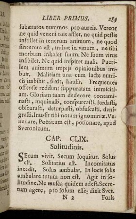 Cap. CLIX. Solitudinis. - Cap. CCVI. Non ultra.