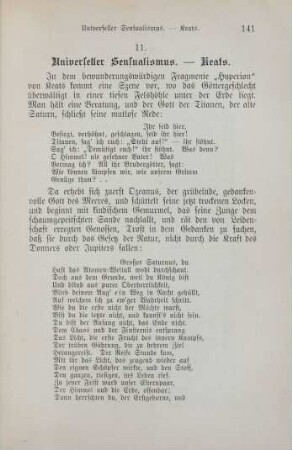 11. Universeller Sensualismus - Keats