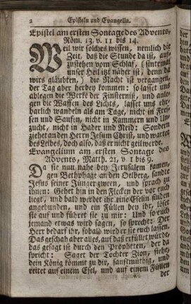 Epistel am ersten Sontage des Advents, .. - Evangelium am 6. Sontage nach Ostern, oder Exaudi, ..