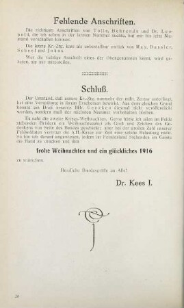 30 Fehlende Anschriften. Schluß.