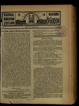Katholische Kirchen-Zeitung, Basilika St. Gereon / 22. Jahrgang 1934