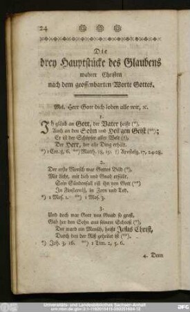 Die drey Hauptstücke des Glaubens wahrer Christen nach dem geoffenbarten Worte Gottes.