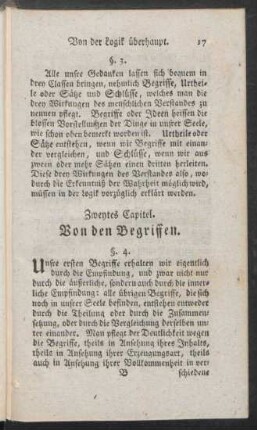 Zweytes Capitel. Von den Begriffen