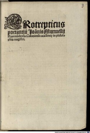 Protrepticus poetantium