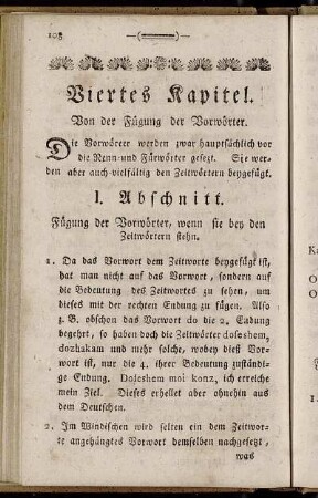 Viertes Kapitel. Von der Fügung der Vorwörter.