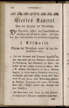Viertes Kapitel. Von der Fügung der Vorwörter.