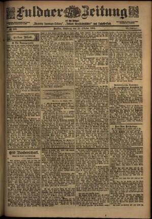 Erste Ausgabe vom Montag, den 20. Oktober 1902.